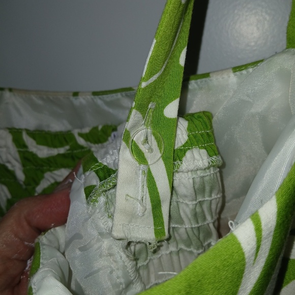 Dressbarn Sleeveless Dress Adjustable Straps Zippered Back Green/White US 16W - Picture 4 of 6